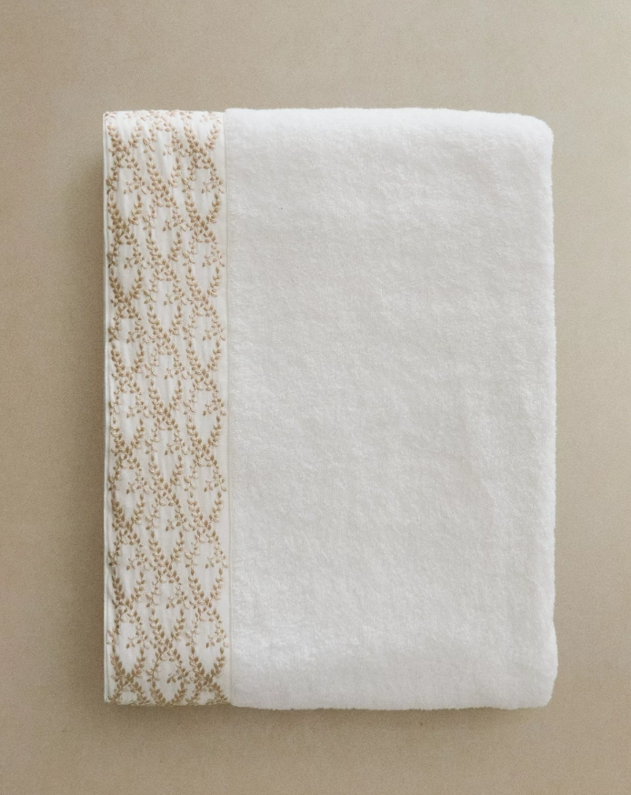 Otto Linen Otel Tipi Nakışlı Havlu