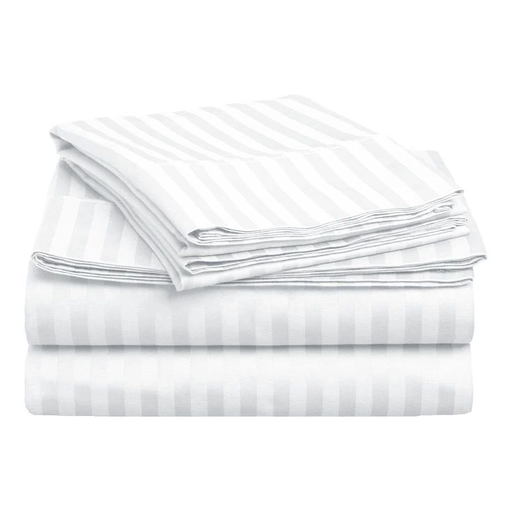 83 Tel Pamuk 1 Cm Çizgili Saten Otel Yastık Kılıfı